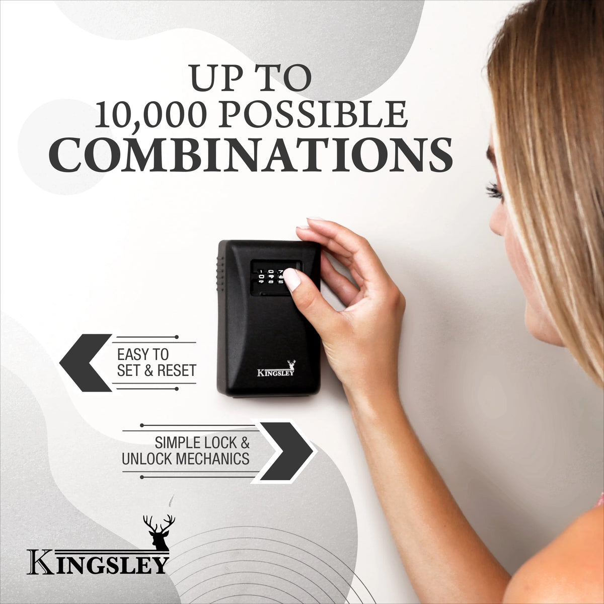 Weatherproof Key Lock Box, Wall Mount, 4-Digit Combination, Large Capacity for Spare Keys