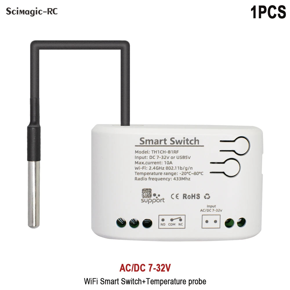 Wifi Smart Temperature Humidity Sensor Monitor Switch Smart Home Ewelink Control Works with Alexa Google Home