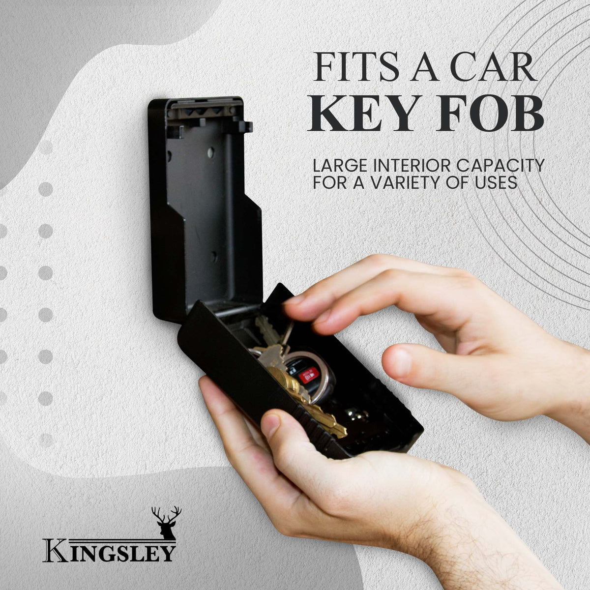 Weatherproof Key Lock Box, Wall Mount, 4-Digit Combination, Large Capacity for Spare Keys
