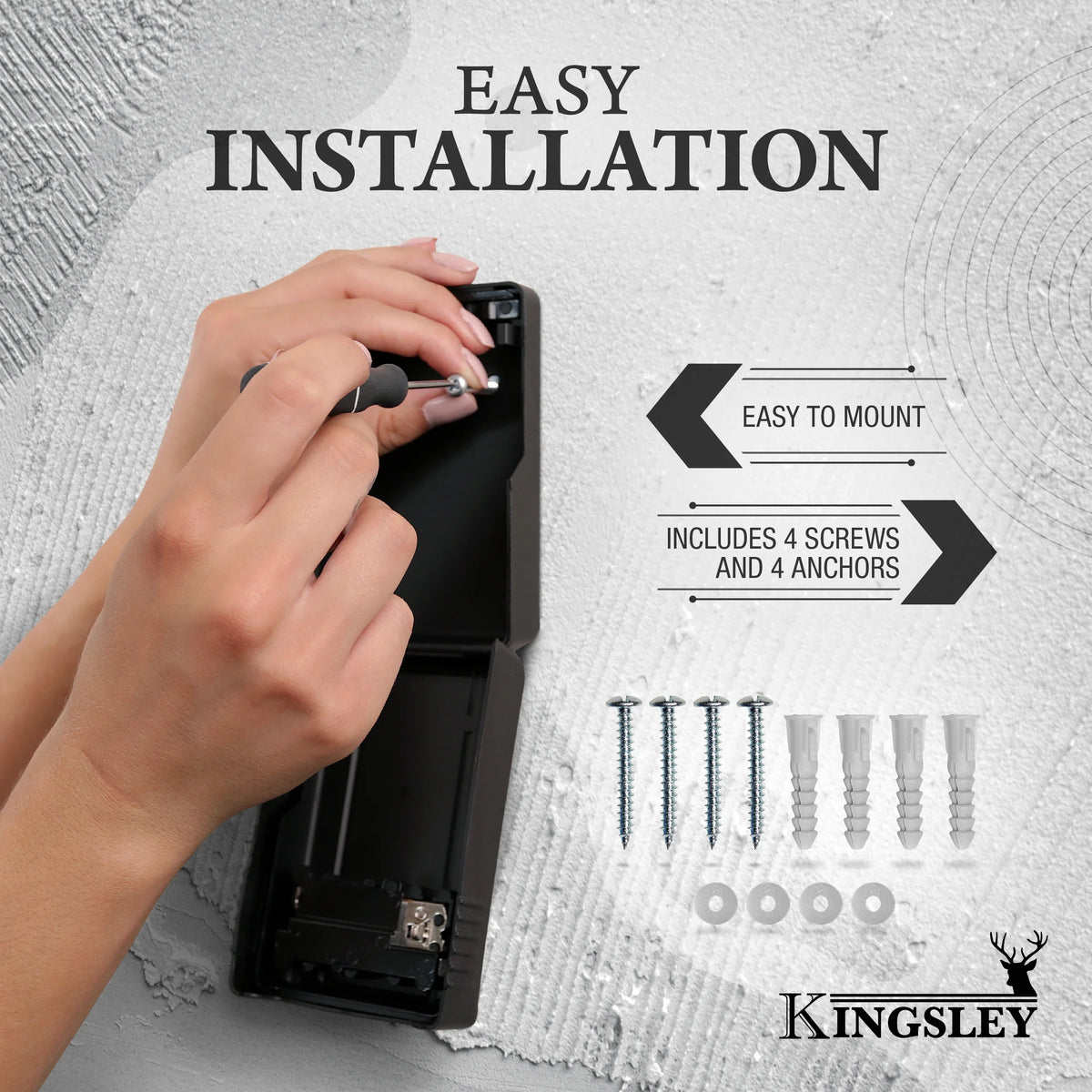 Weatherproof Key Lock Box, Wall Mount, 4-Digit Combination, Large Capacity for Spare Keys