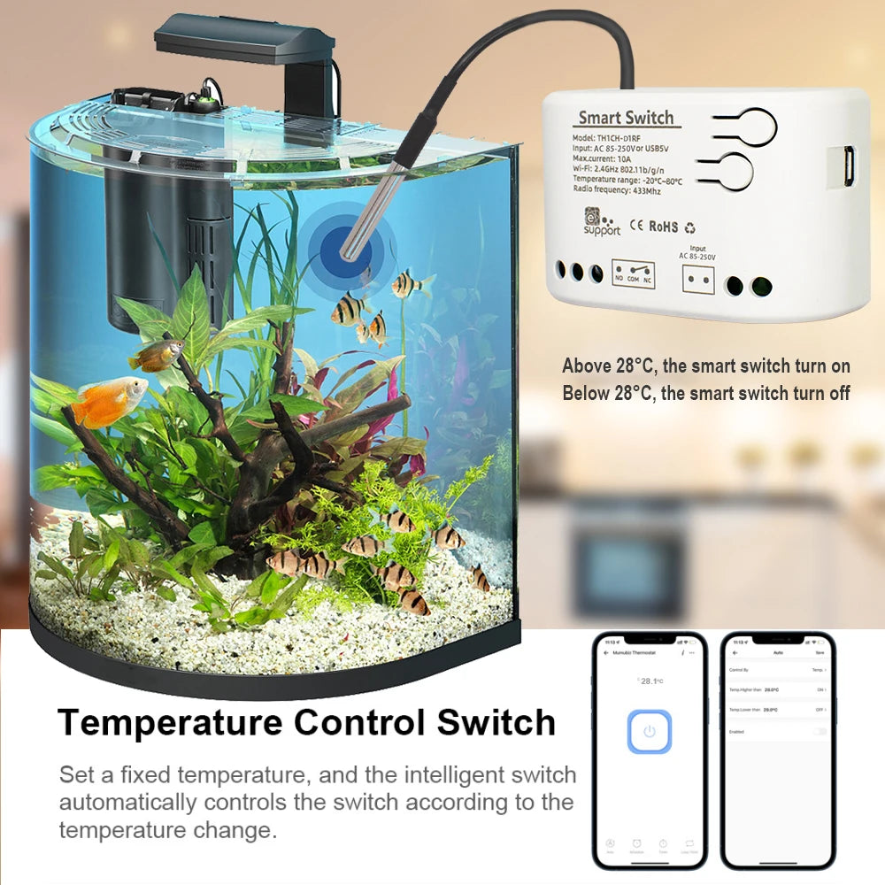 Wifi Smart Temperature Humidity Sensor Monitor Switch Smart Home Ewelink Control Works with Alexa Google Home
