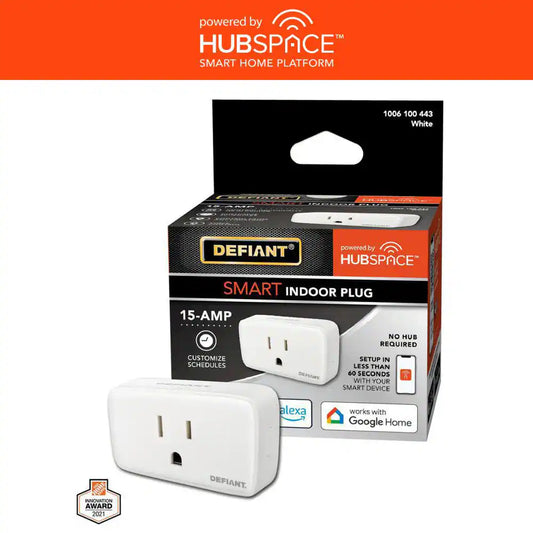 15 Amp 120-Volt Indoor Smart Plug and Timer Wi-Fi Bluetooth Single Outlet Powered by Hubspace