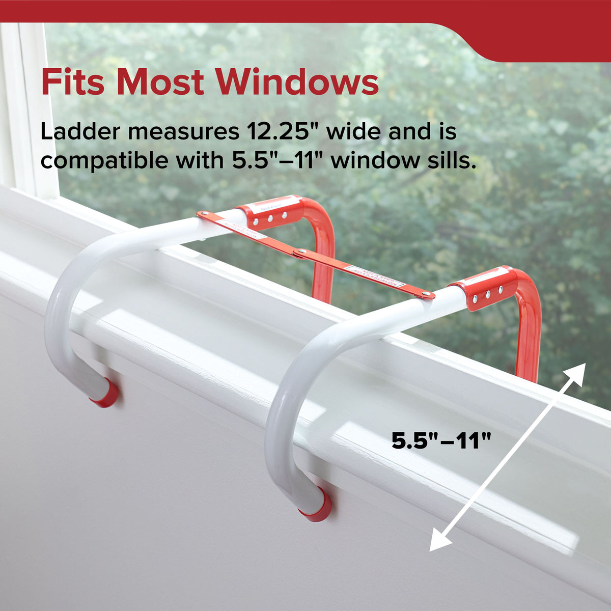 2-Story Fire Escape Ladder, 13 Ft, Steel Anti-Slip Rungs