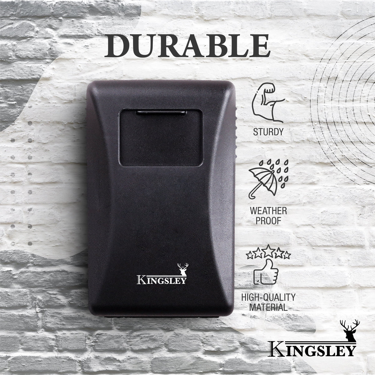 Weatherproof Key Lock Box, Wall Mount, 4-Digit Combination, Large Capacity for Spare Keys