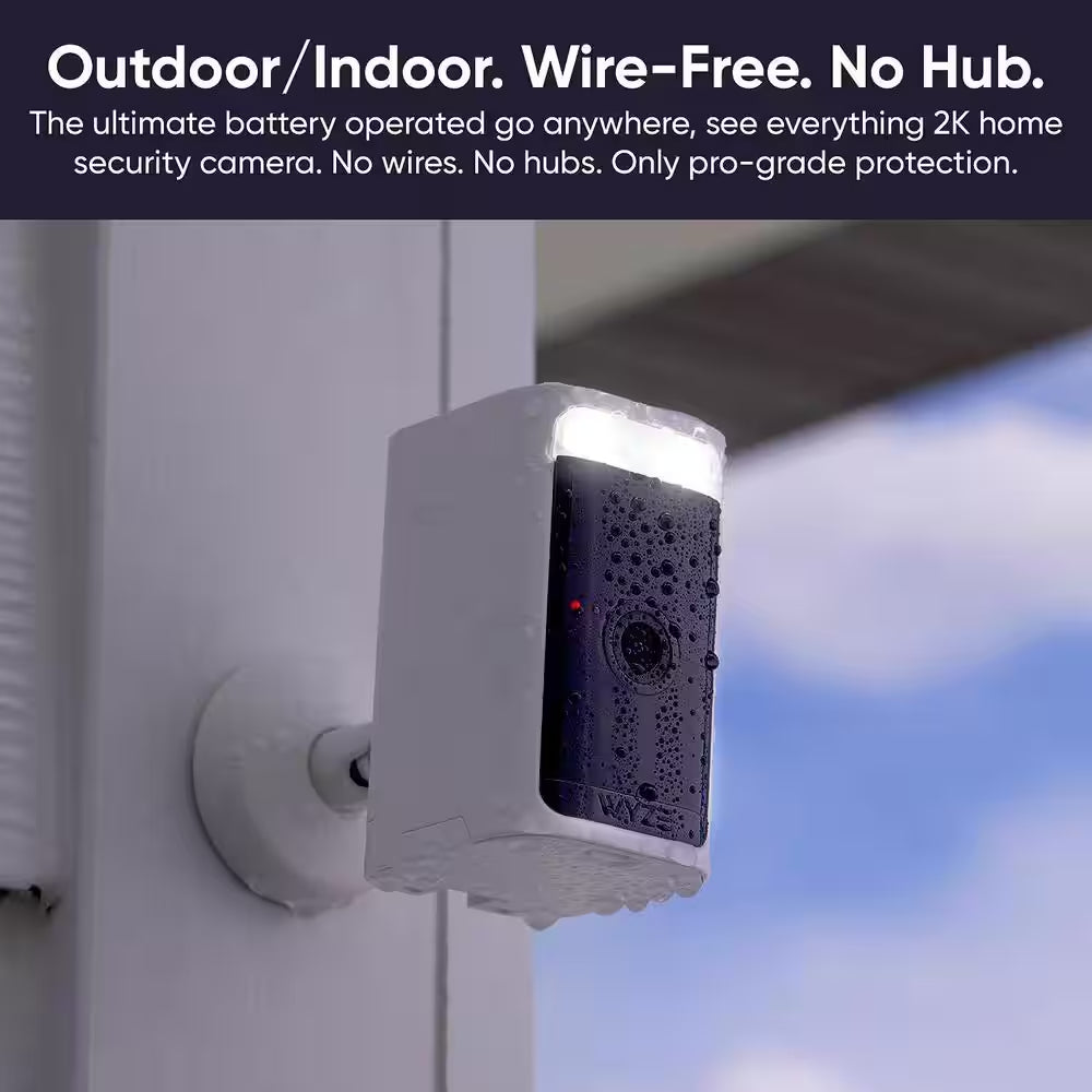 Battery Cam Pro, Wireless Indoor/Outdoor Home Security Camera, with 2K HD Color Night Vision and Built-In Spotlight
