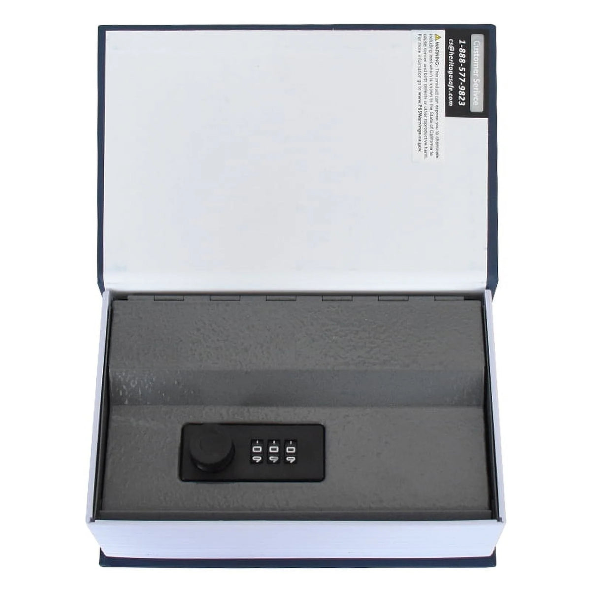 Personal Book Safe with Fabric Cover, Steel Walls, Combination Dial Lock, Blue RW801A