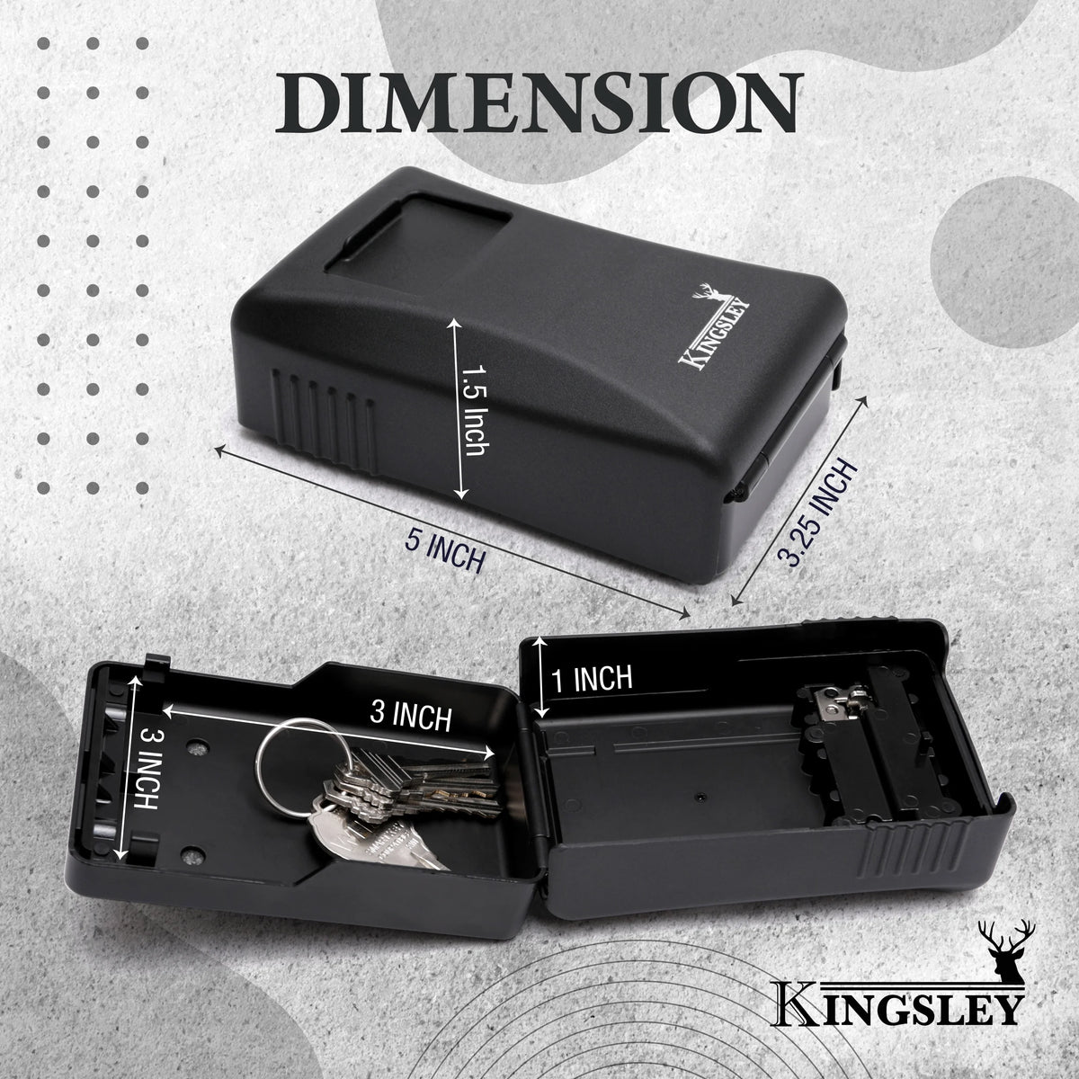 Weatherproof Key Lock Box, Wall Mount, 4-Digit Combination, Large Capacity for Spare Keys