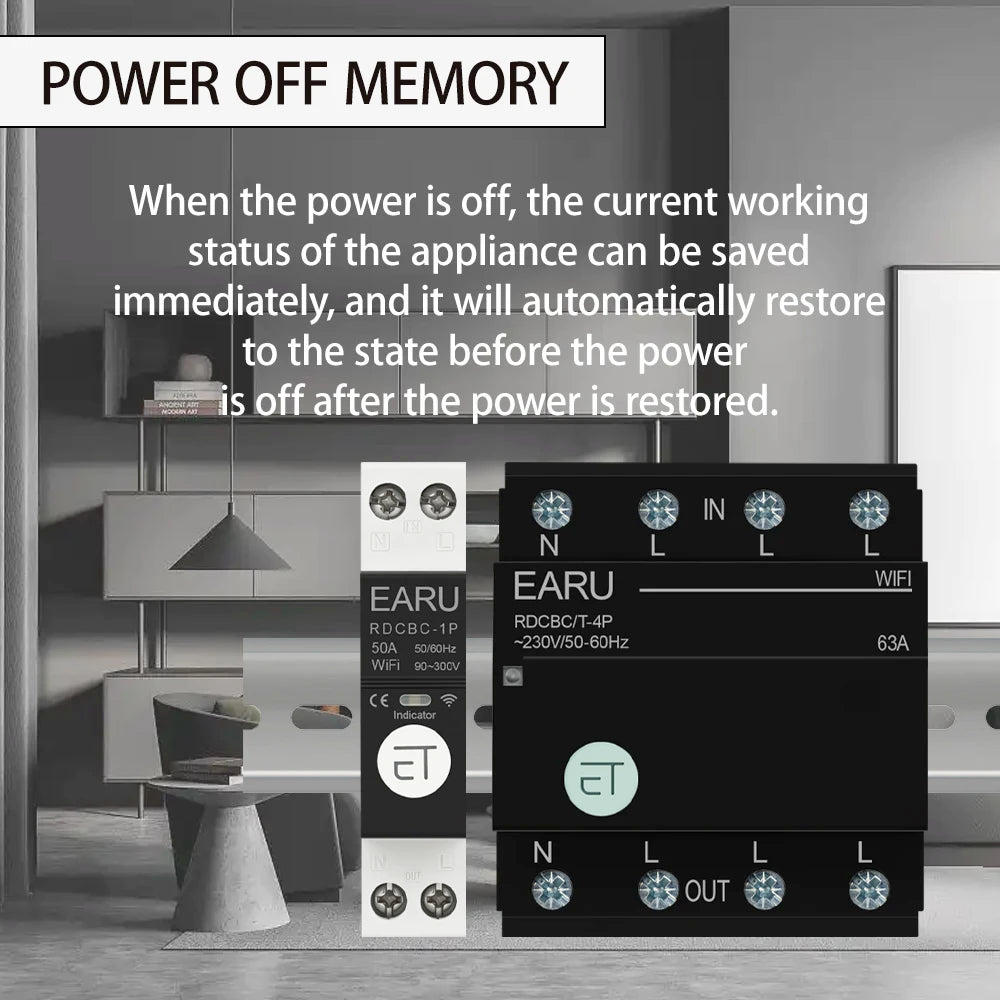 Smart Wifi Circuit Breaker Time Timer Relay Switch Smart Home House Voice Remote Control by TUYA APP Work with Alexa Google Home
