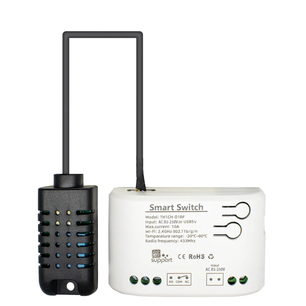 Wifi Smart Temperature Humidity Sensor Monitor Switch Smart Home Ewelink Control Works with Alexa Google Home