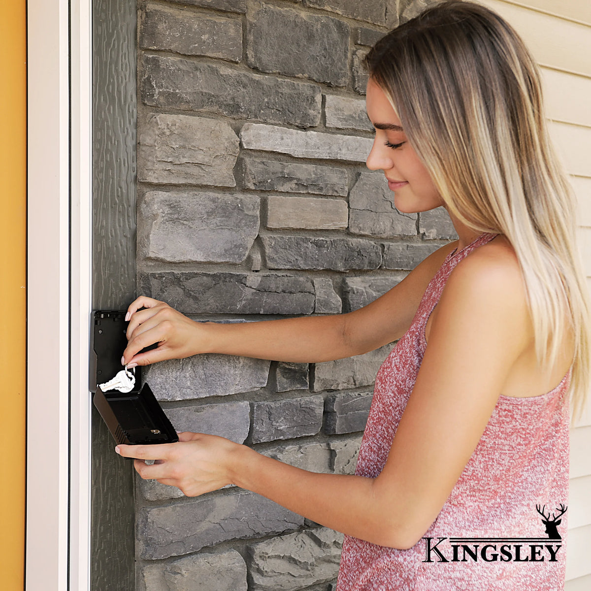 Weatherproof Key Lock Box, Wall Mount, 4-Digit Combination, Large Capacity for Spare Keys