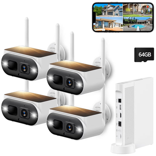 SC51 10CH 4MP Solar Wireless Security Camera System Outdoor with NVR, CCTV Camera Security System HDMI Output