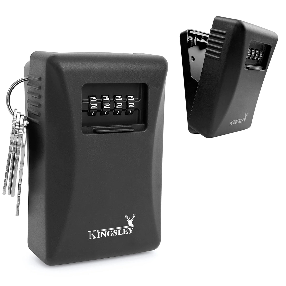 Weatherproof Key Lock Box, Wall Mount, 4-Digit Combination, Large Capacity for Spare Keys