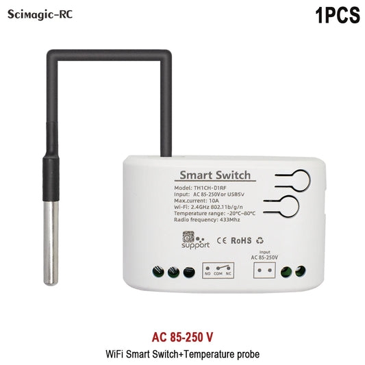 Wifi Smart Temperature Humidity Sensor Monitor Switch Smart Home Ewelink Control Works with Alexa Google Home