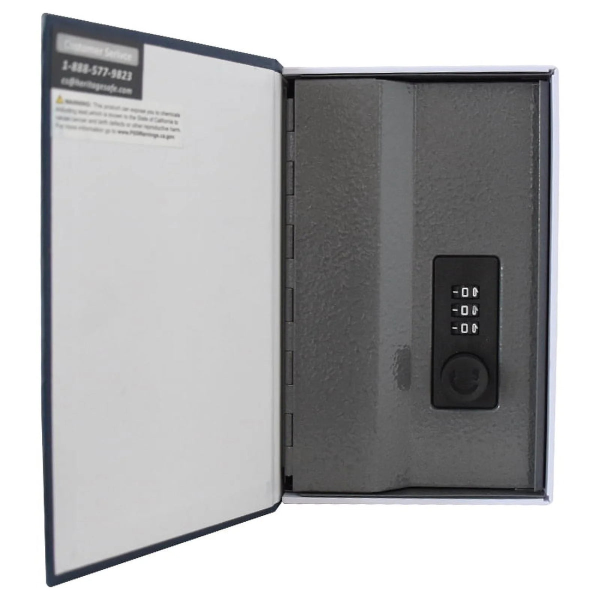 Personal Book Safe with Fabric Cover, Steel Walls, Combination Dial Lock, Blue RW801A